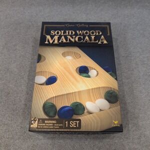 Cardinal Game Gallery Solid Wood Mancala Folding Board Game with Glass Stones